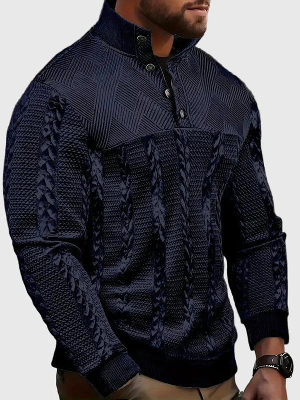 Dawson - Pulover s dugim rukavima Henley s prugama