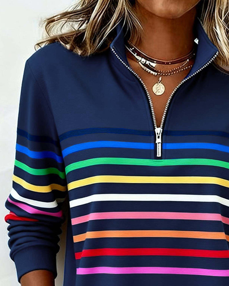Tereza – Šarena vesta s elegantnim polo-zipom