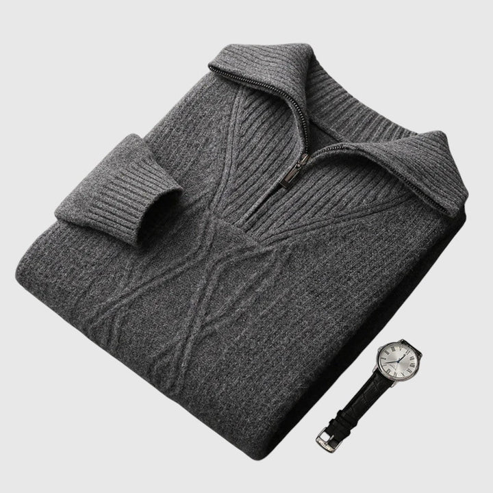 Perla - Pulover s patentnim zatvaračem Taranto Merino Vuna