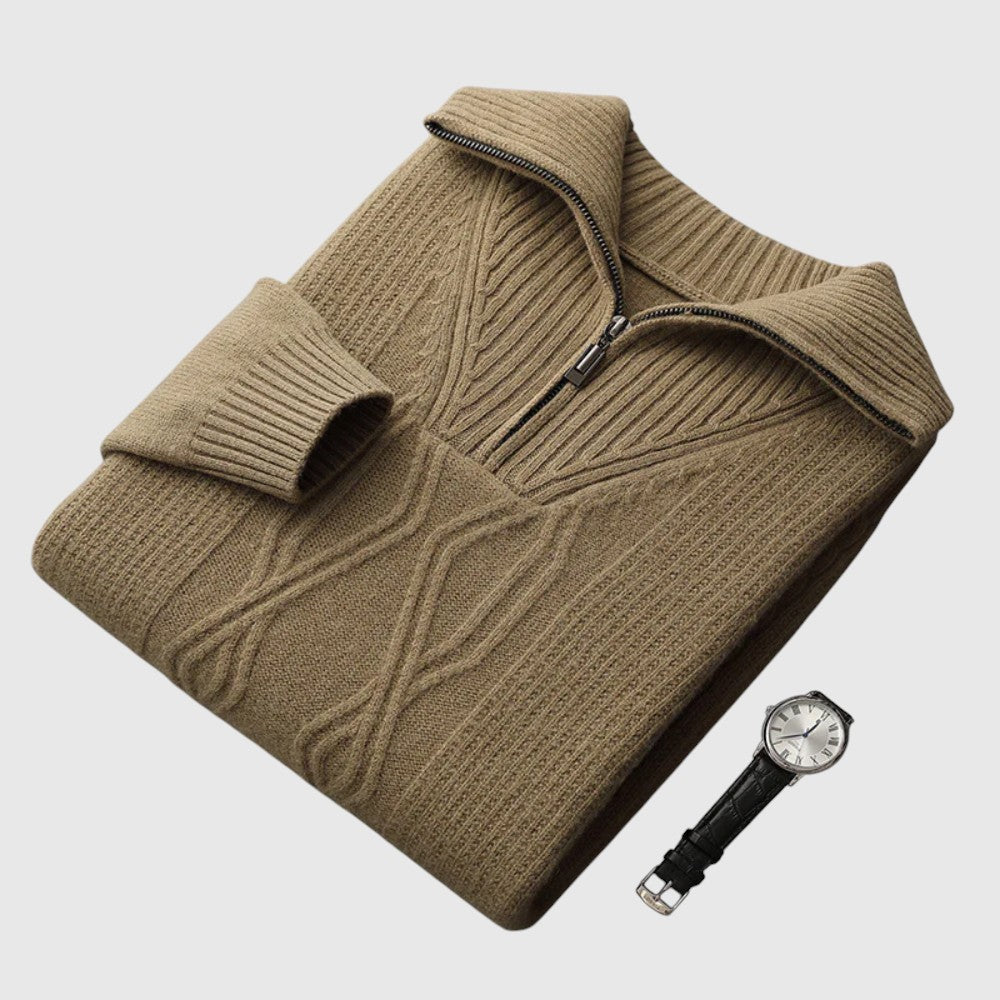 Perla - Pulover s patentnim zatvaračem Taranto Merino Vuna