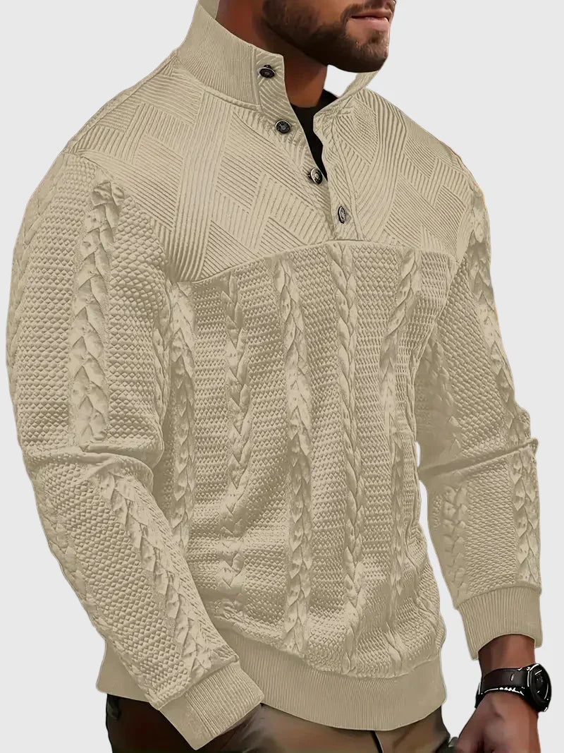 Dawson - Pulover s dugim rukavima Henley s prugama