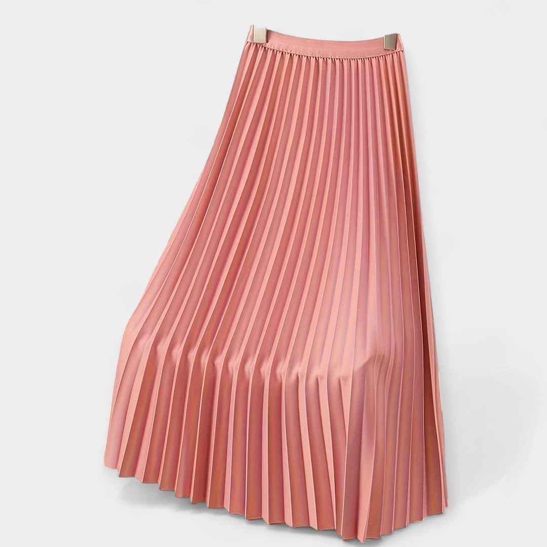 Duga plisirana satenska suknja