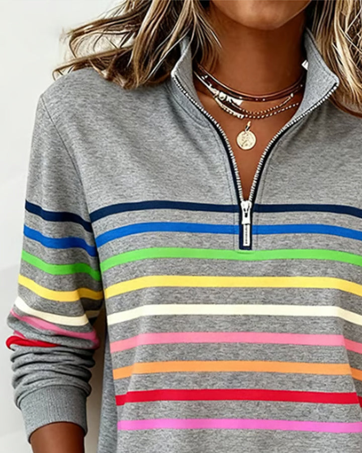 Tereza – Šarena vesta s elegantnim polo-zipom