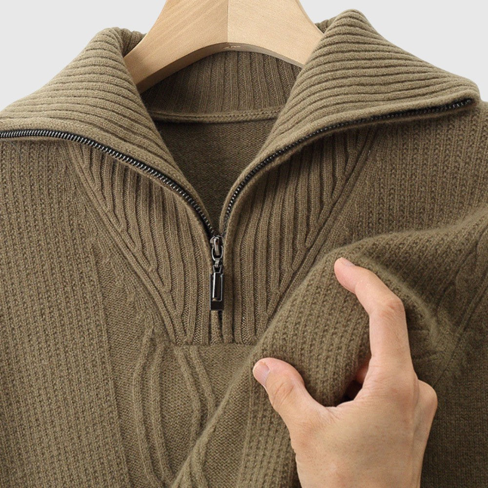 Perla - Pulover s patentnim zatvaračem Taranto Merino Vuna