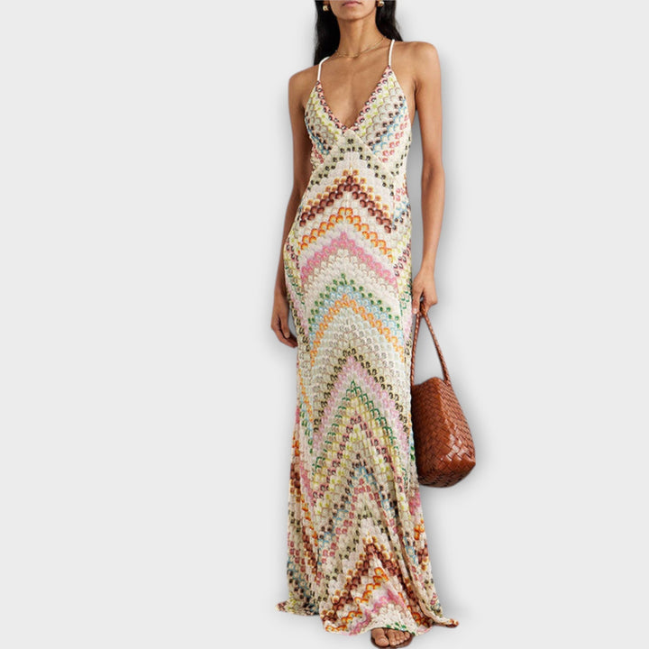 Justýna – Maxi haljina s chevron uzorkom