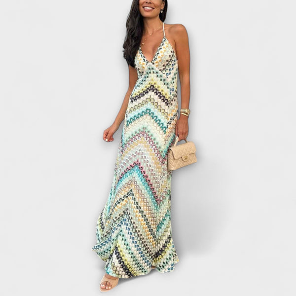 Justýna – Maxi haljina s chevron uzorkom
