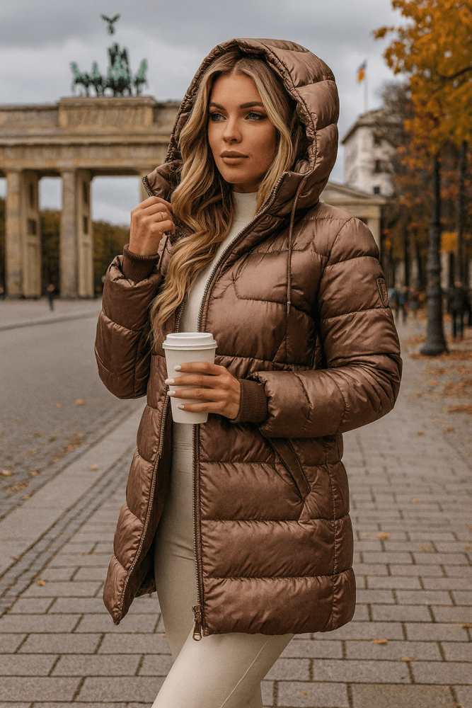 Anna – Duga prošivena jakna s kapuljačom