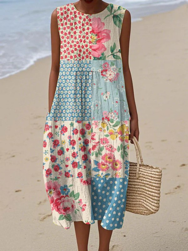 Anna – Patchwork midi haljina
