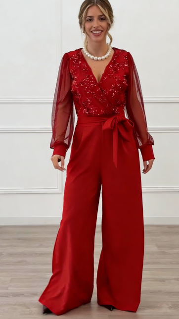 Tereza | Elegantni kombinezon s finim detaljima i lepršavim krojem