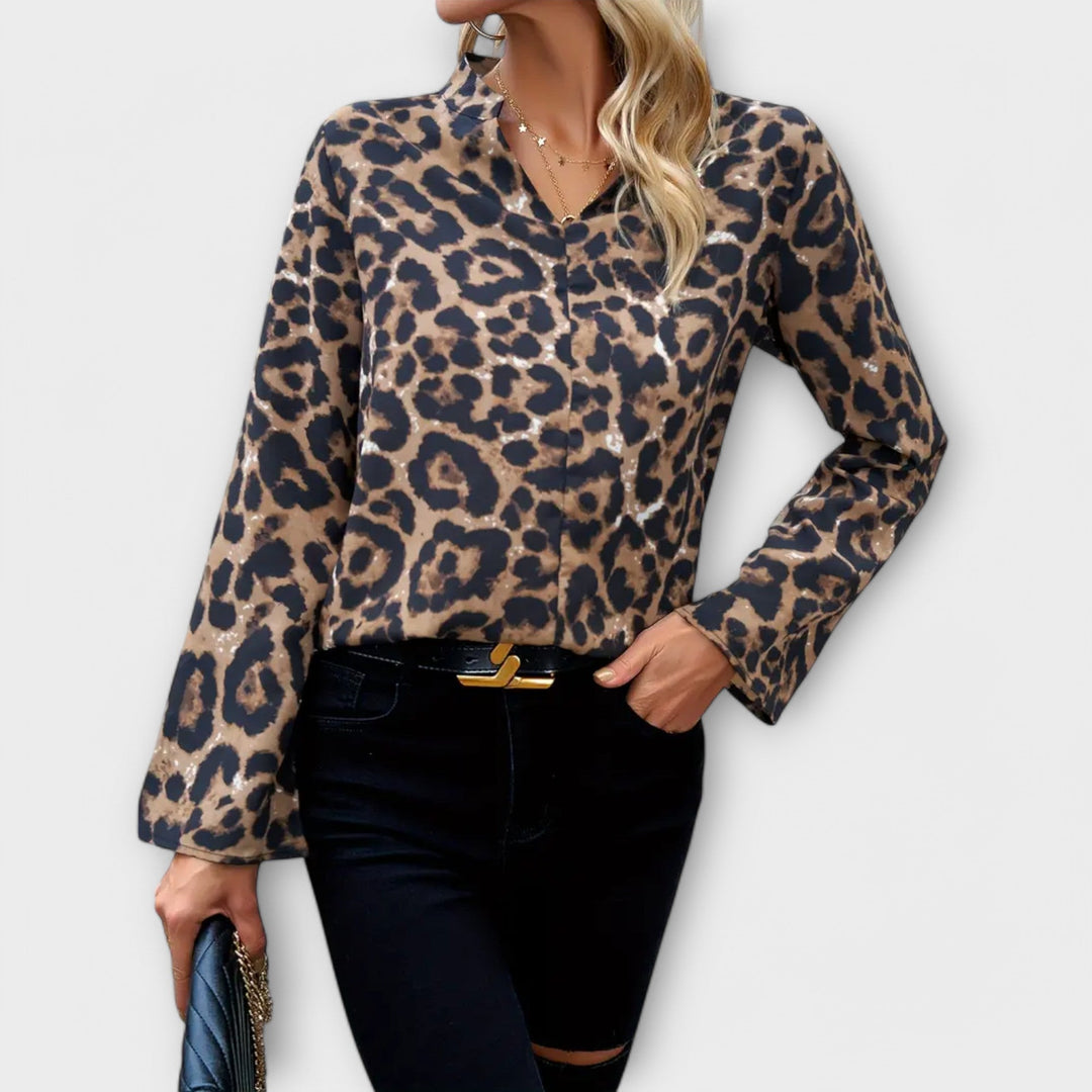 Ležerna bluza s leopardim uzorkom