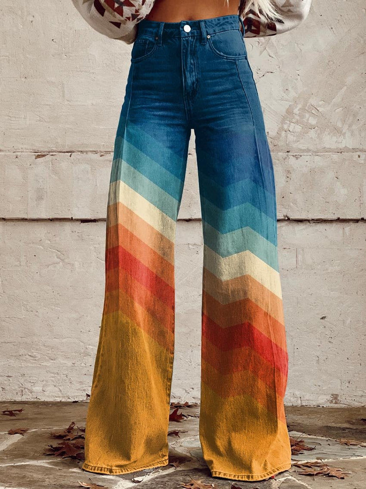 Líza - Elegantne retro zigzag hlače